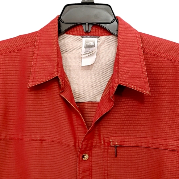 The North Face Rust Orange Modal Short Sleeve Collared Button Down Size Large - Picture 5 of 7